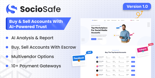 SocioSafe - Buy & Sell Accounts With AI-Powered Trust